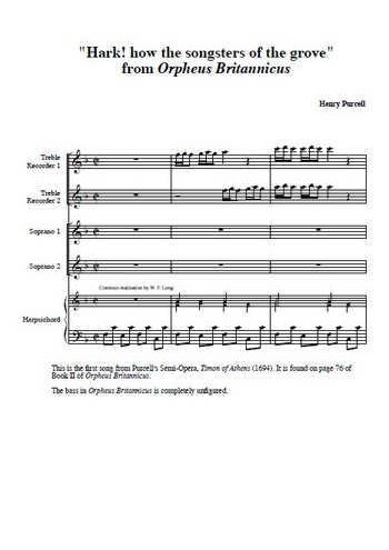 Hark! how the songsters of the grove Partitions gratuites